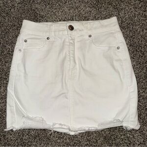 EUC American Eagle Outfitters White‎ Denim Skirt Womens 6 JEAN stretch